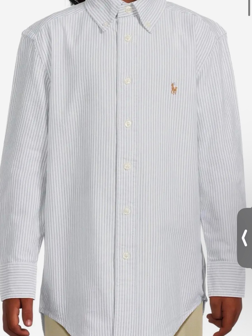 Polo by Ralph Lauren White and Light Blue Pinstripe Button-Down Shirt